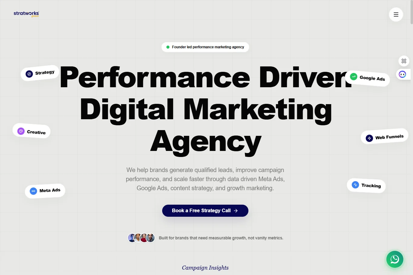 Homepage preview of the Stratworks Global website